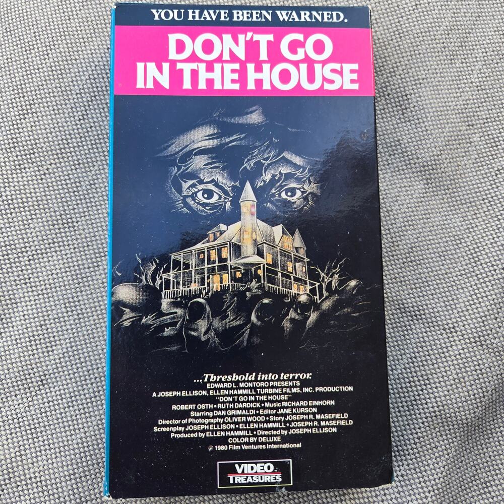 Don't Go in the House (VHS) 1982 Video Treasures Turbine Films Horror Film Works